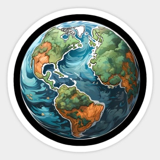 Fantasy Earth Globe Sticker